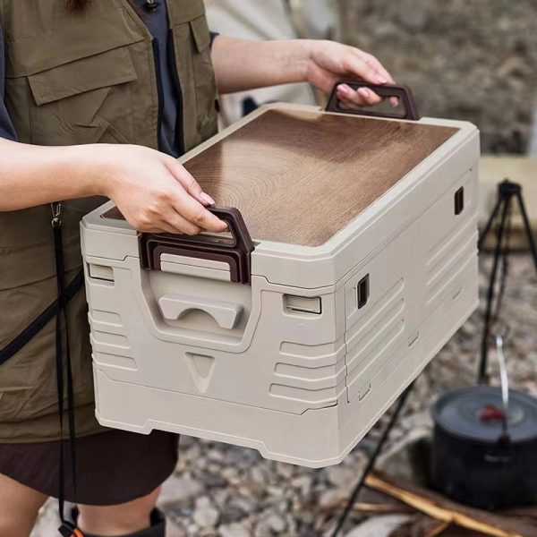 Folding Plastic Camping Storage Organizer Bins