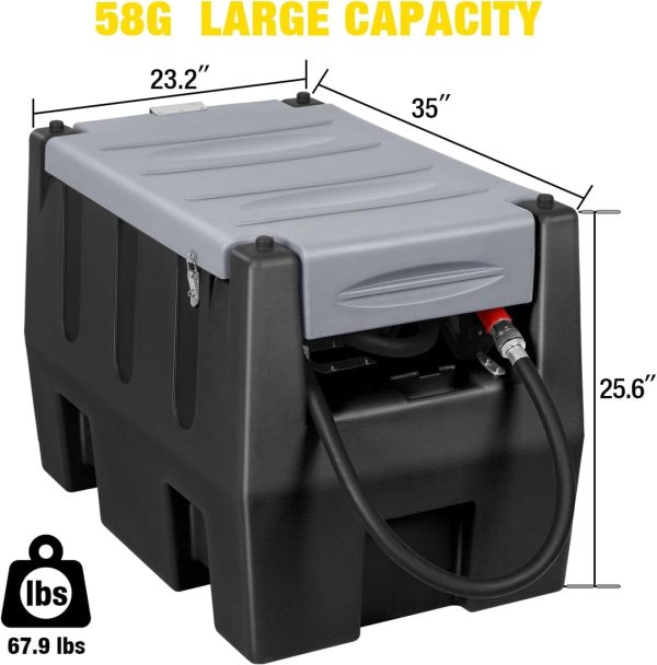 200L Portable Diesel Fuel Transfer Tank with Pump - Image 5