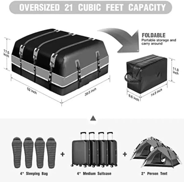 Premium Waterproof Rooftop Cargo Carrier 600D PVC - Image 4