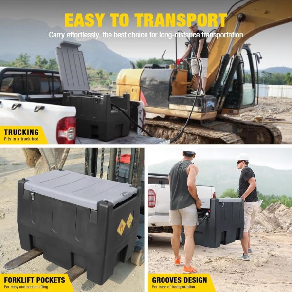 200L Portable Diesel Fuel Transfer Tank with Pump - Image 4