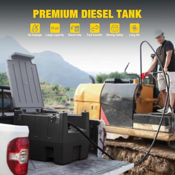 200L Portable Diesel Fuel Transfer Tank with Pump - Image 3