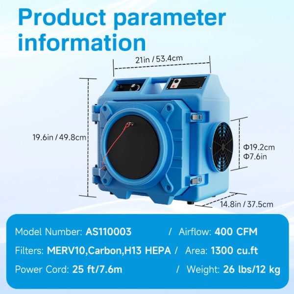 H13 HEPA G4 Air Scrubber Dehumidifier - Image 4