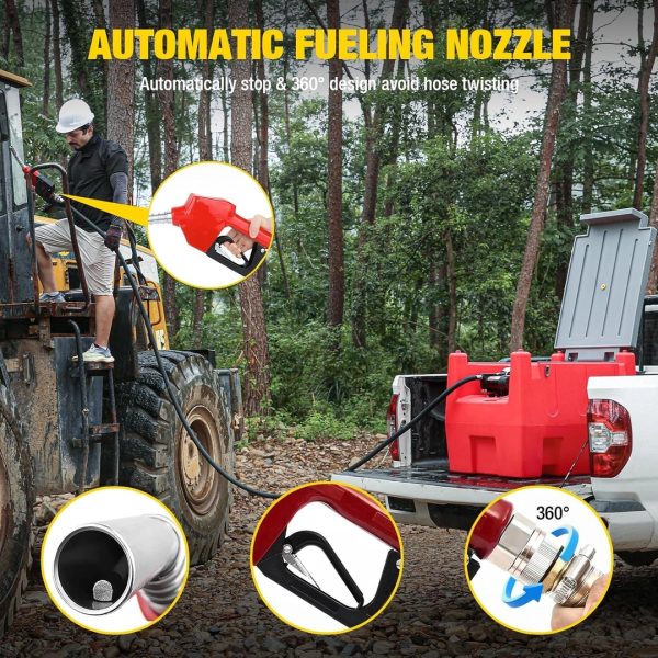 200L Portable Diesel Fuel Transfer Tank with Pump - Image 2