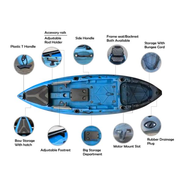 2.85m(9ft4)Single Kayak With Frame Seat - Image 2